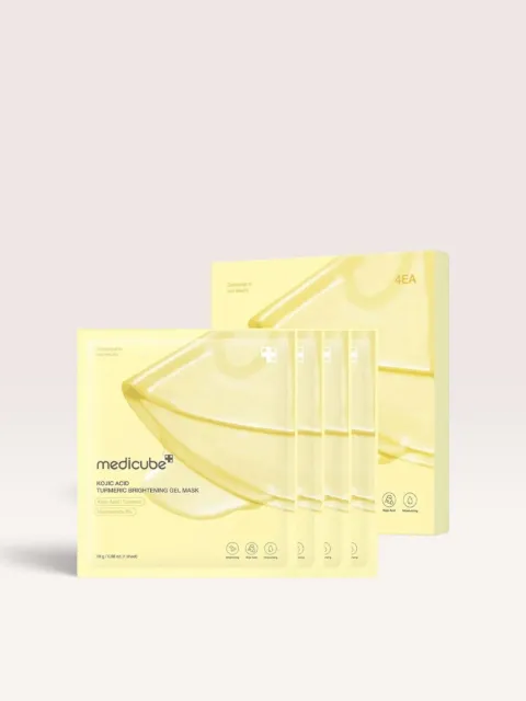 MEDICUBE  Kojic Acid Turmeric Brightening y Gel Mask Set, 4 pcs