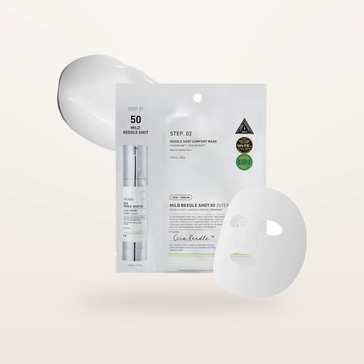 VT COSMETICS  Mild Reedle Shot 50 2 Step Mask 1.5g + 25g